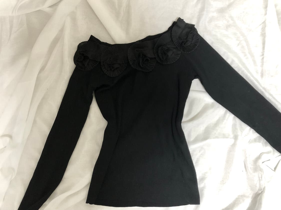 빈티지 블랙 원숄더 니트 상품이미지1