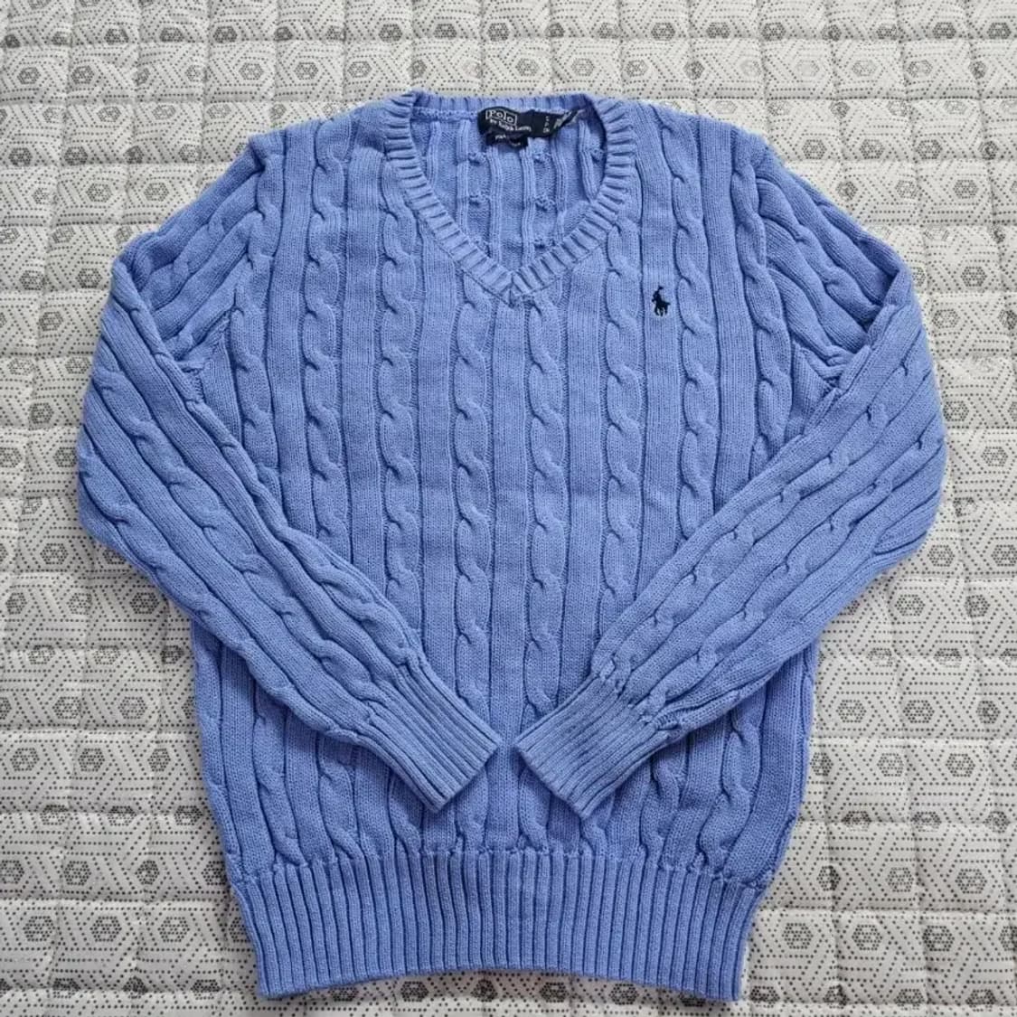 폴로 랄프로렌 브이넥 케이블 니트 ~55 상품이미지3