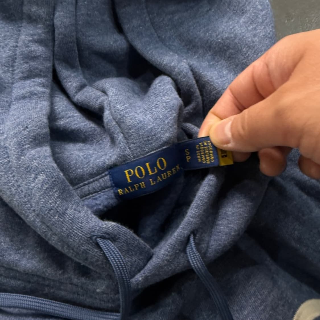 90 폴로 랄프로렌 빅로고 애쉬블루 후드티 상품이미지3