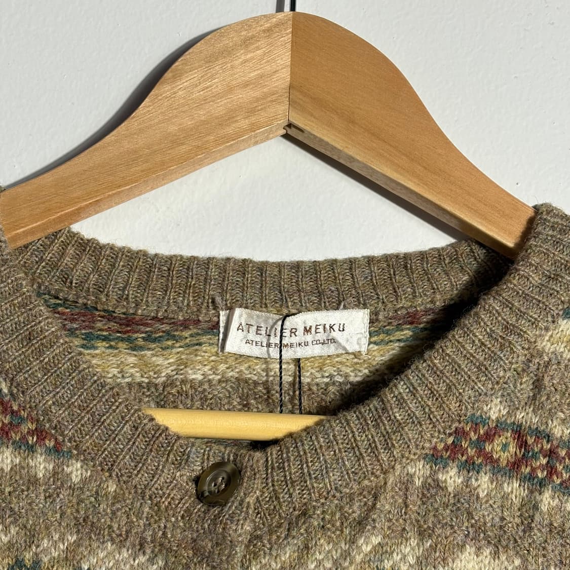 빈티지 베이지 패턴 니트 가디건 (무료배송) 상품이미지3