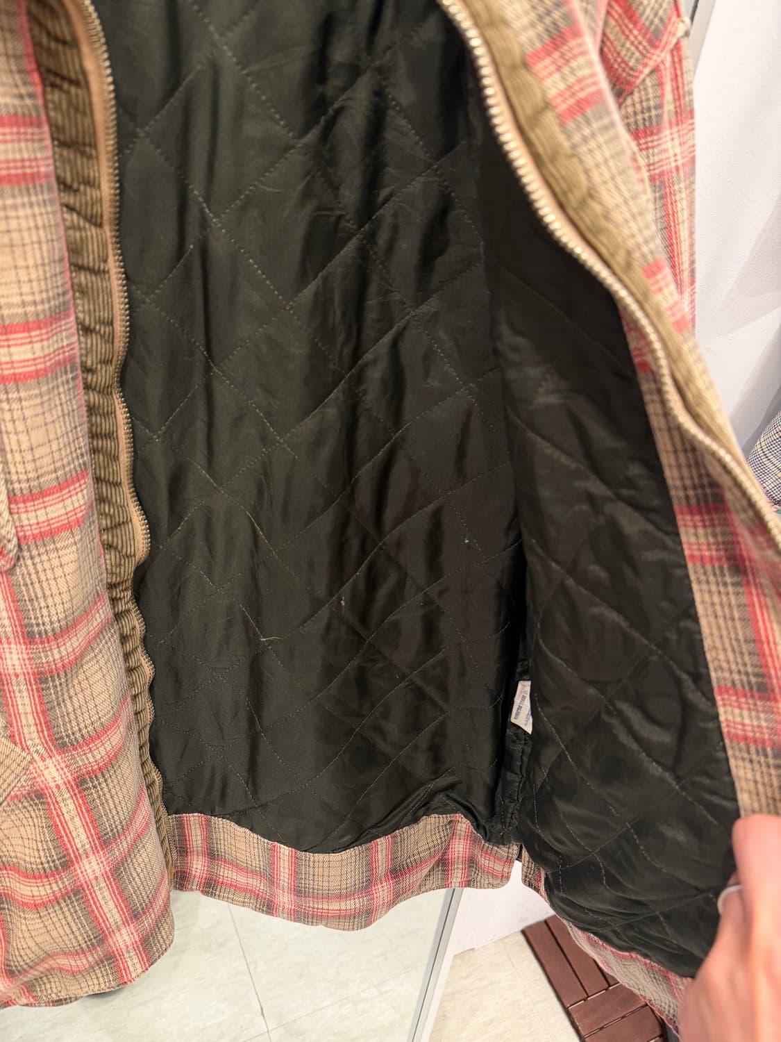 00s Soviet 빈티지 체크 코튼 플란넬 집업 자켓 상품이미지5