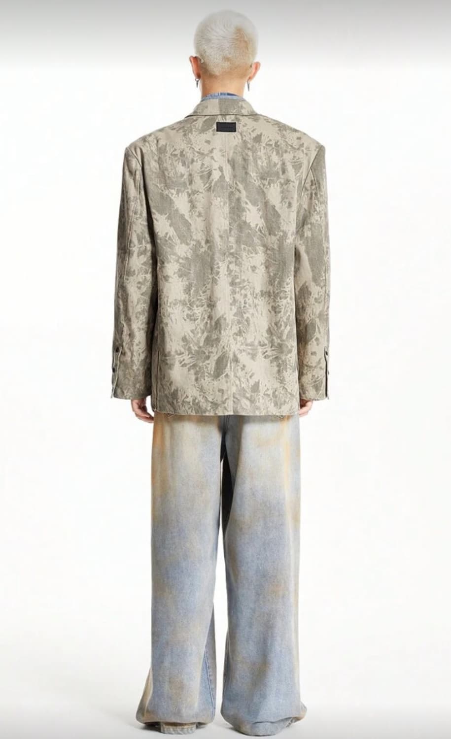 타이다이 오버핏 자켓 카키 상품이미지4