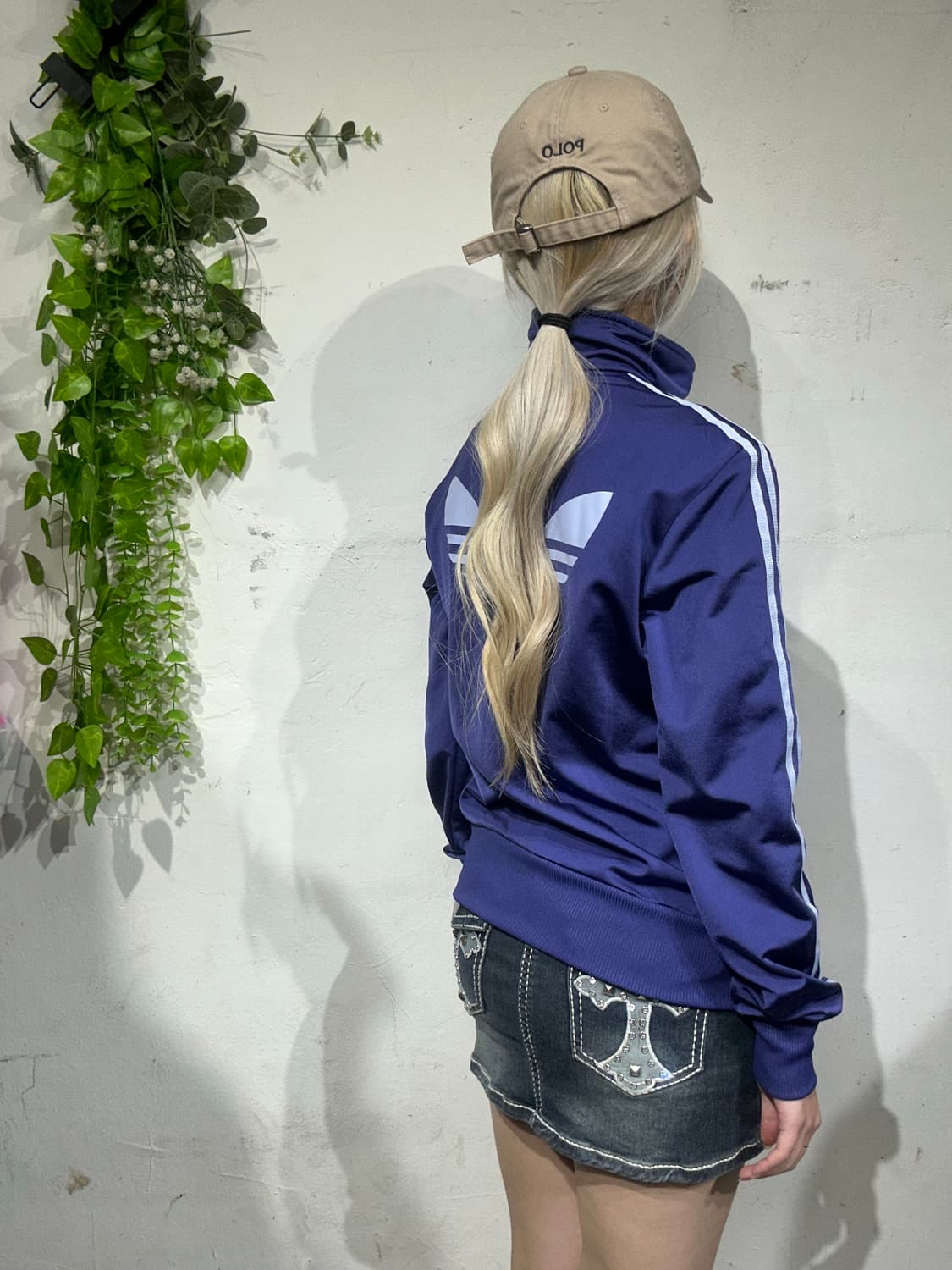 아디다스 퍼플 파이어버드 스카이 블루 빅 로고 삼선 트랙탑 져지 95 상품이미지3