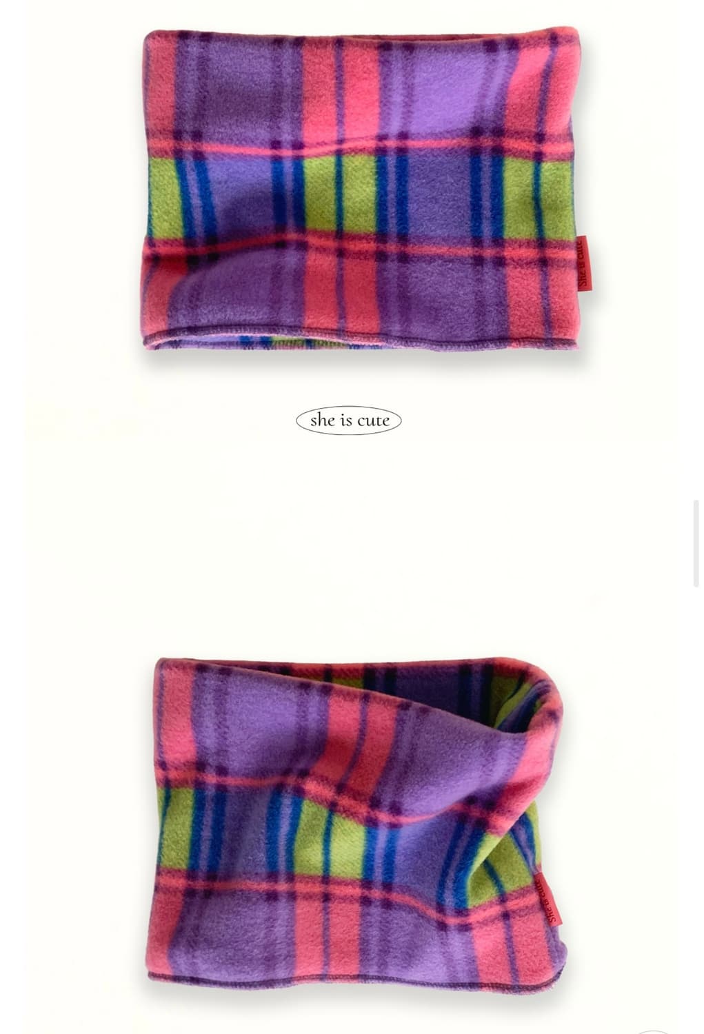 쉬이즈큐트 넥워머 스트라이프 퍼플  상품이미지2