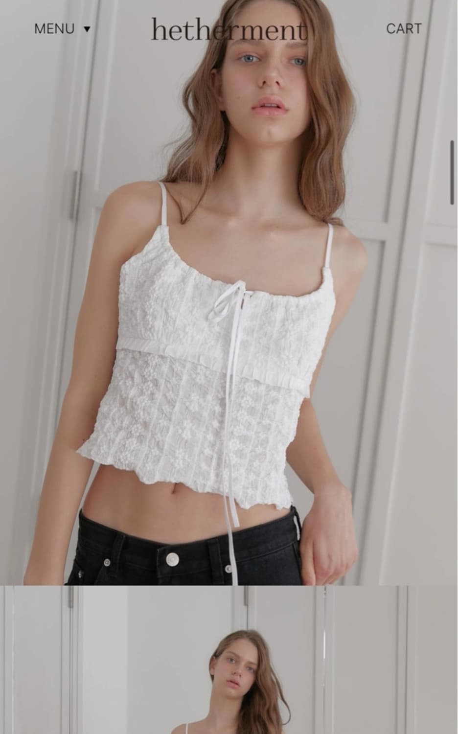 헤더먼트 charlotte bustier top (embo white)  상품이미지2