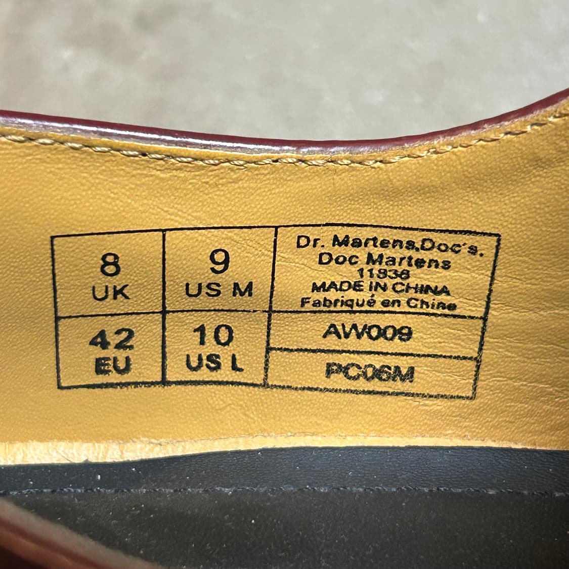 닥터마틴 1461 스무스 3홀 체리레드, 버건디 (UK8 / 270) 상품이미지10