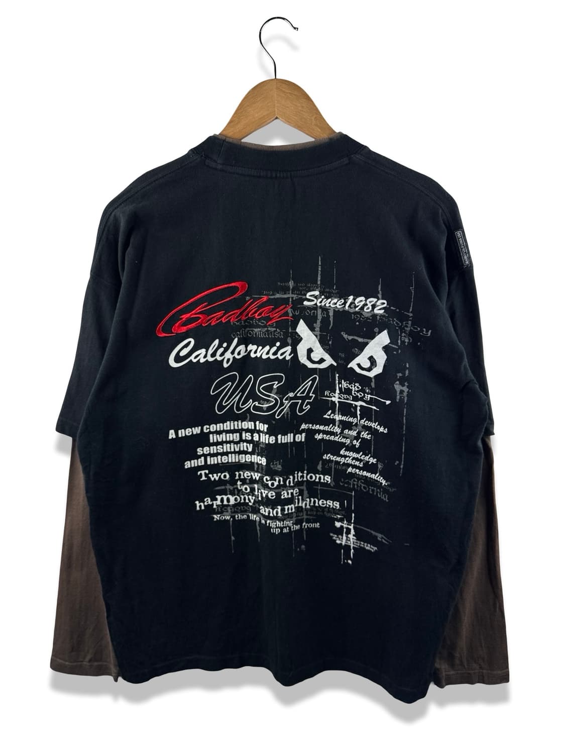 배드보이 레터링 Y2K 프린팅 롱슬리브1873 상품이미지1