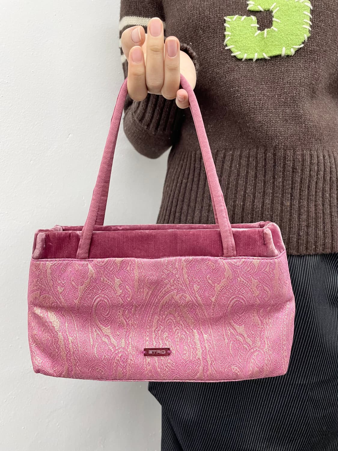 에트로 핑크 자카드 페이즐리 토트백 상품이미지2