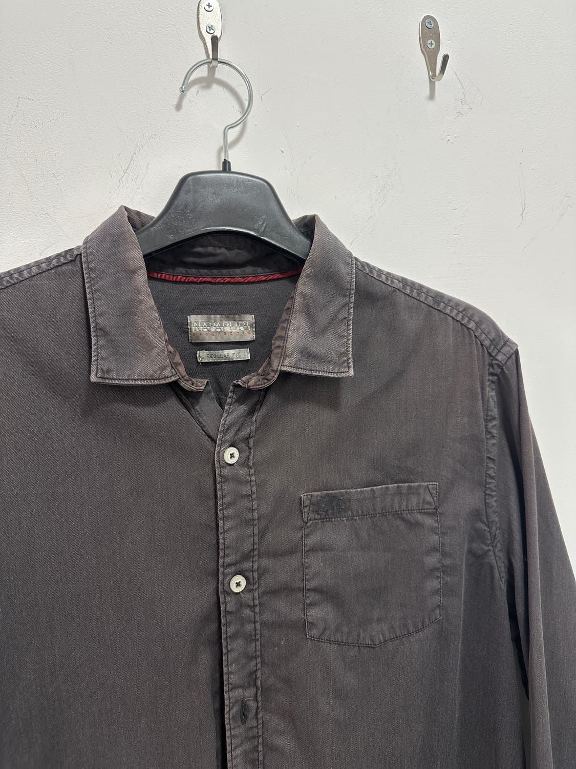 Napapijri washed brown side detail shirt 상품이미지4