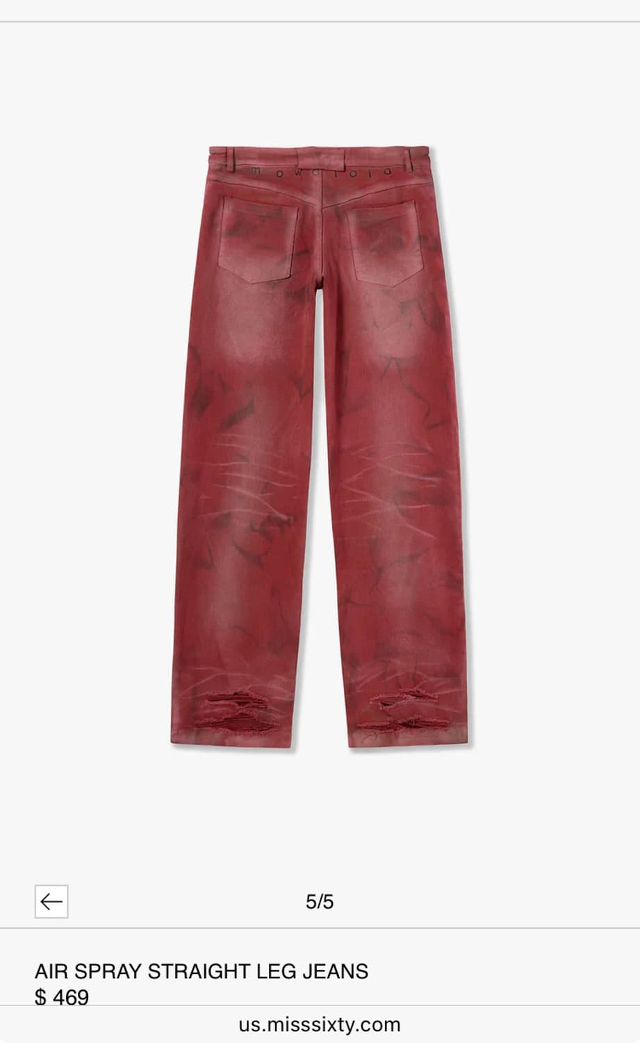 모와로라 x 미스식스티 AIR SPRAY STRAIGHT LEG JEAN 상품이미지3