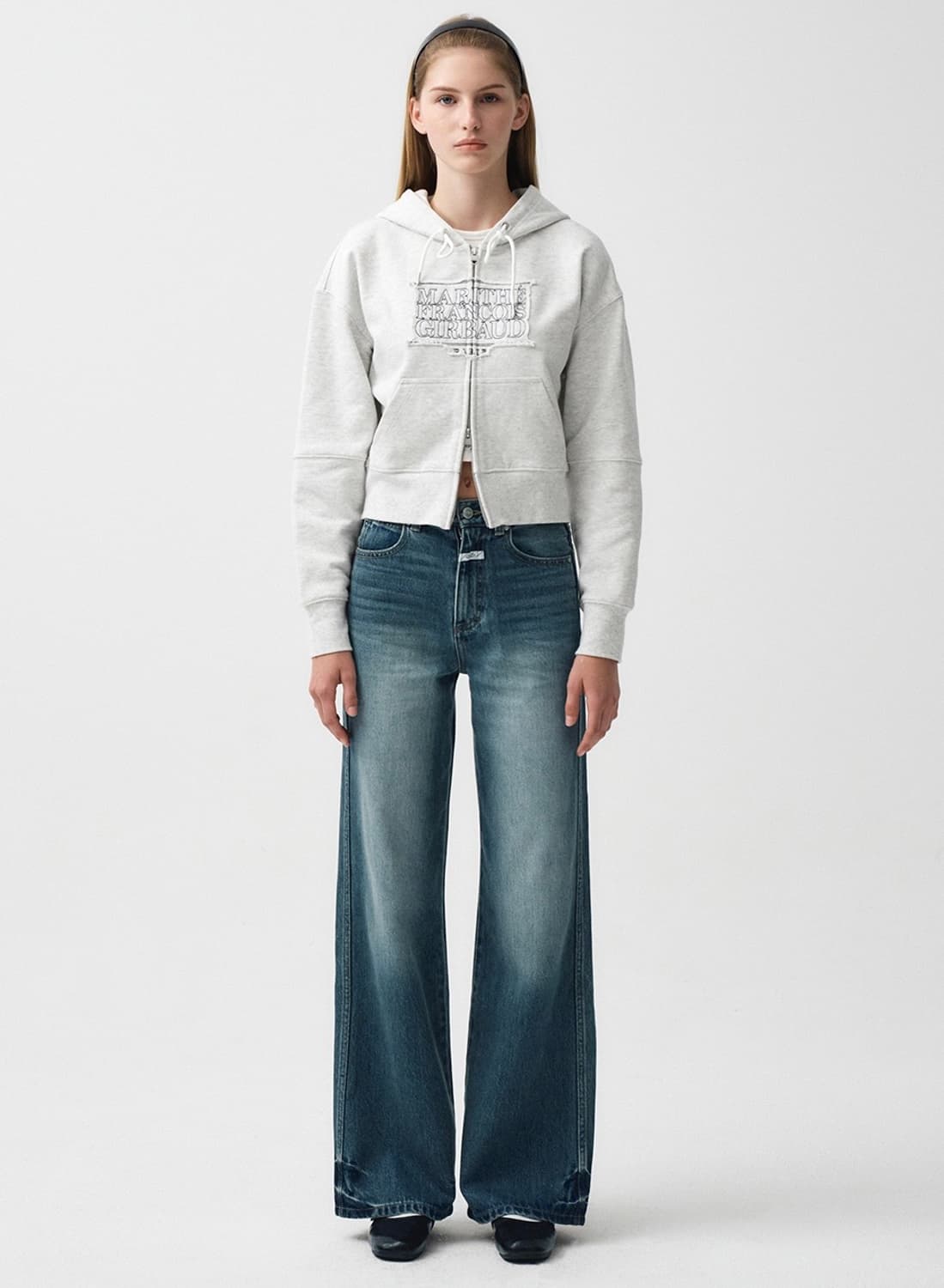 마리떼 프랑소와 저버 클래식 로고 크롭 후드집업 M 상품이미지5