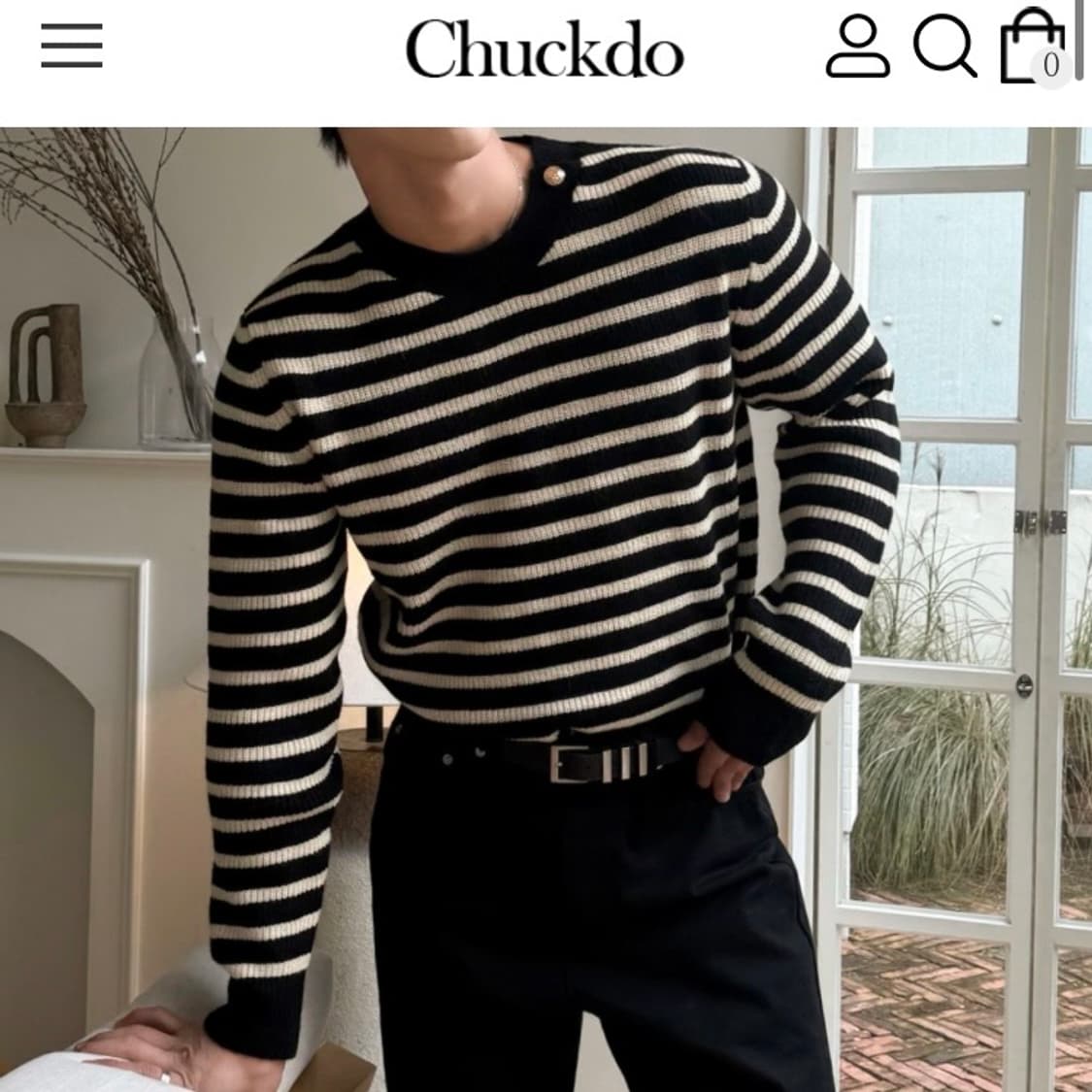 (M) 척도 Luf 금장 스트라이프 니트 상품이미지7