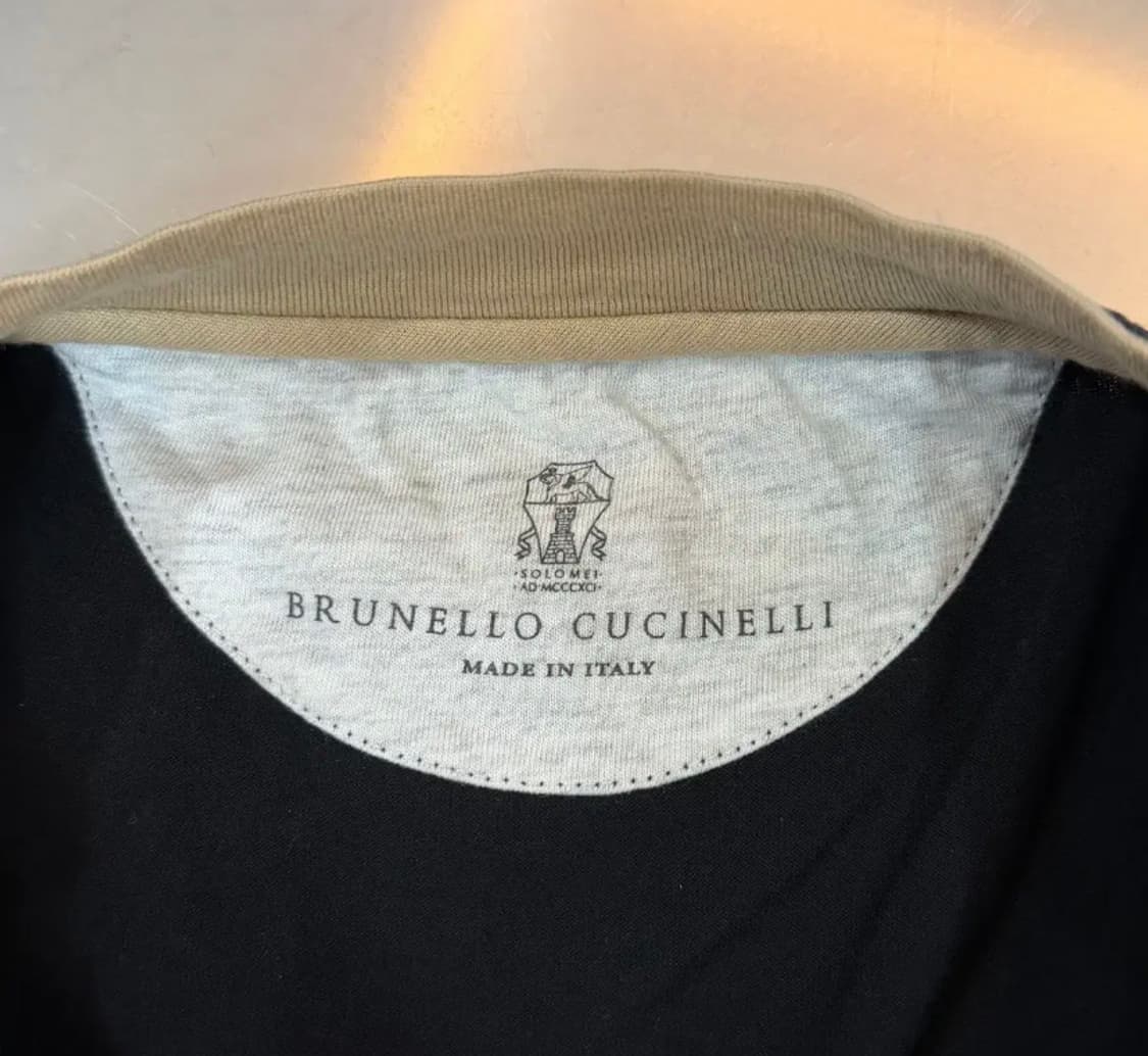 [정품] 브루넬로 쿠치넬리 코튼 저지 티셔츠 블랙 L 상품이미지4