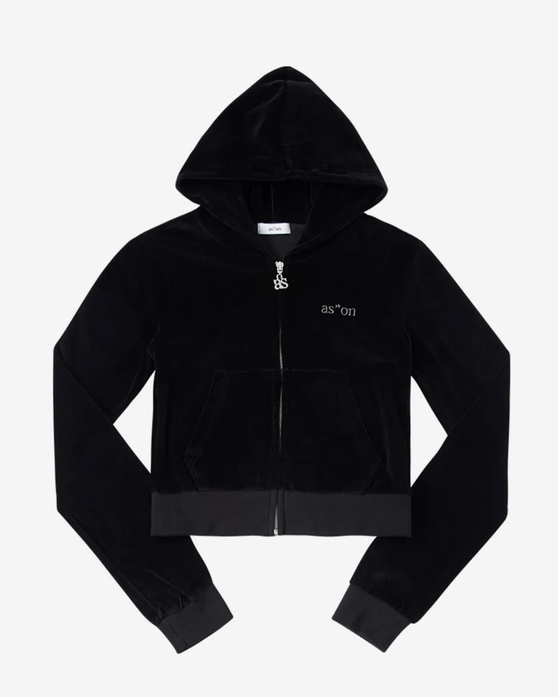 애즈온 COCO VELVET TRAINING ZIP-UP / BLACK 상품이미지2
