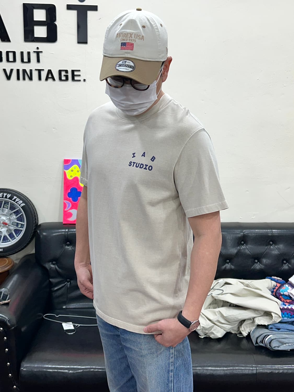 아이앱스튜디오 피그먼트 오트밀 반팔셔츠 L 상품이미지2