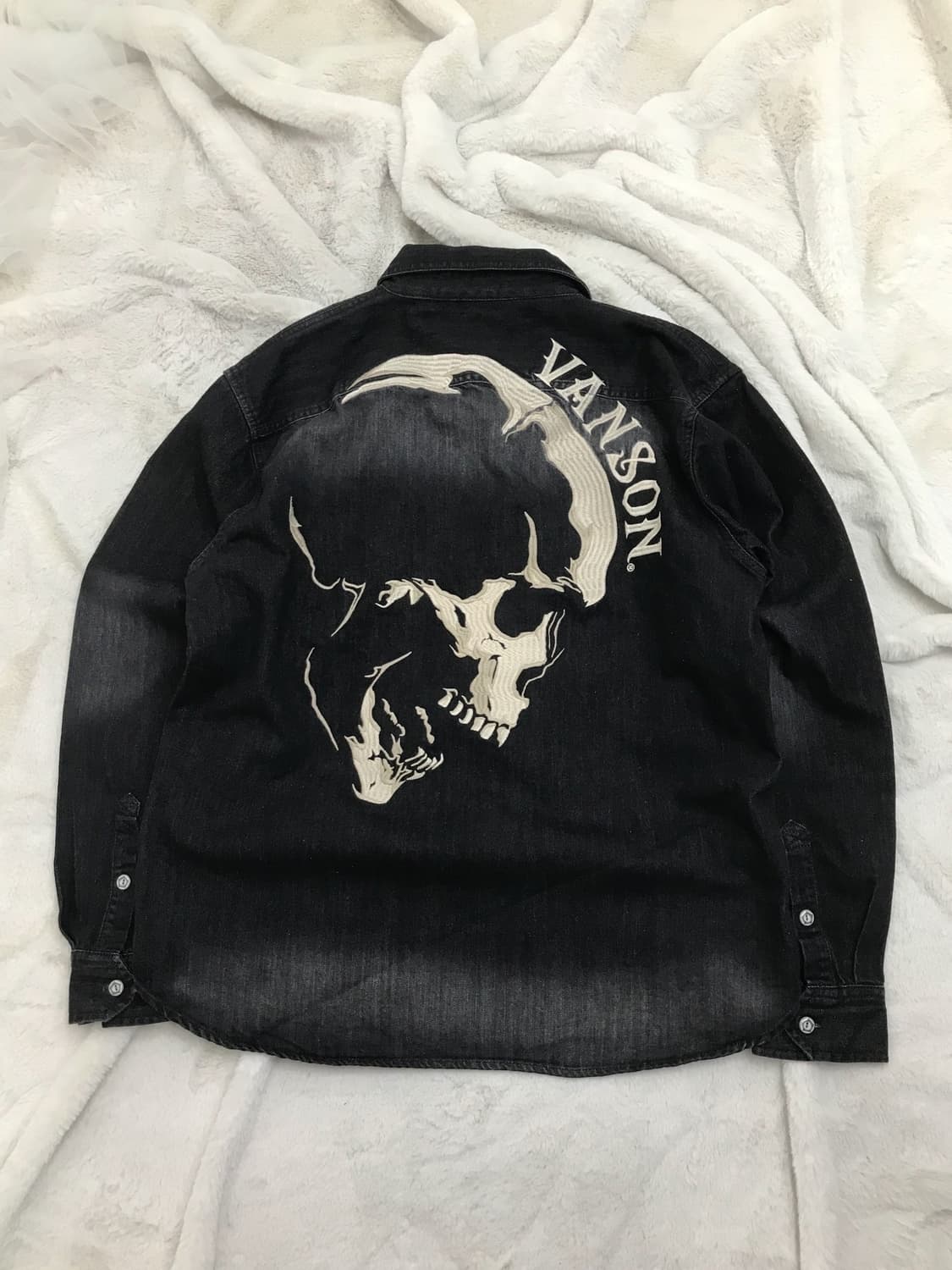 ☠️ 밴슨 스컬 자수패치 워싱 데님 셔츠 (레어) ☠️ 상품이미지8