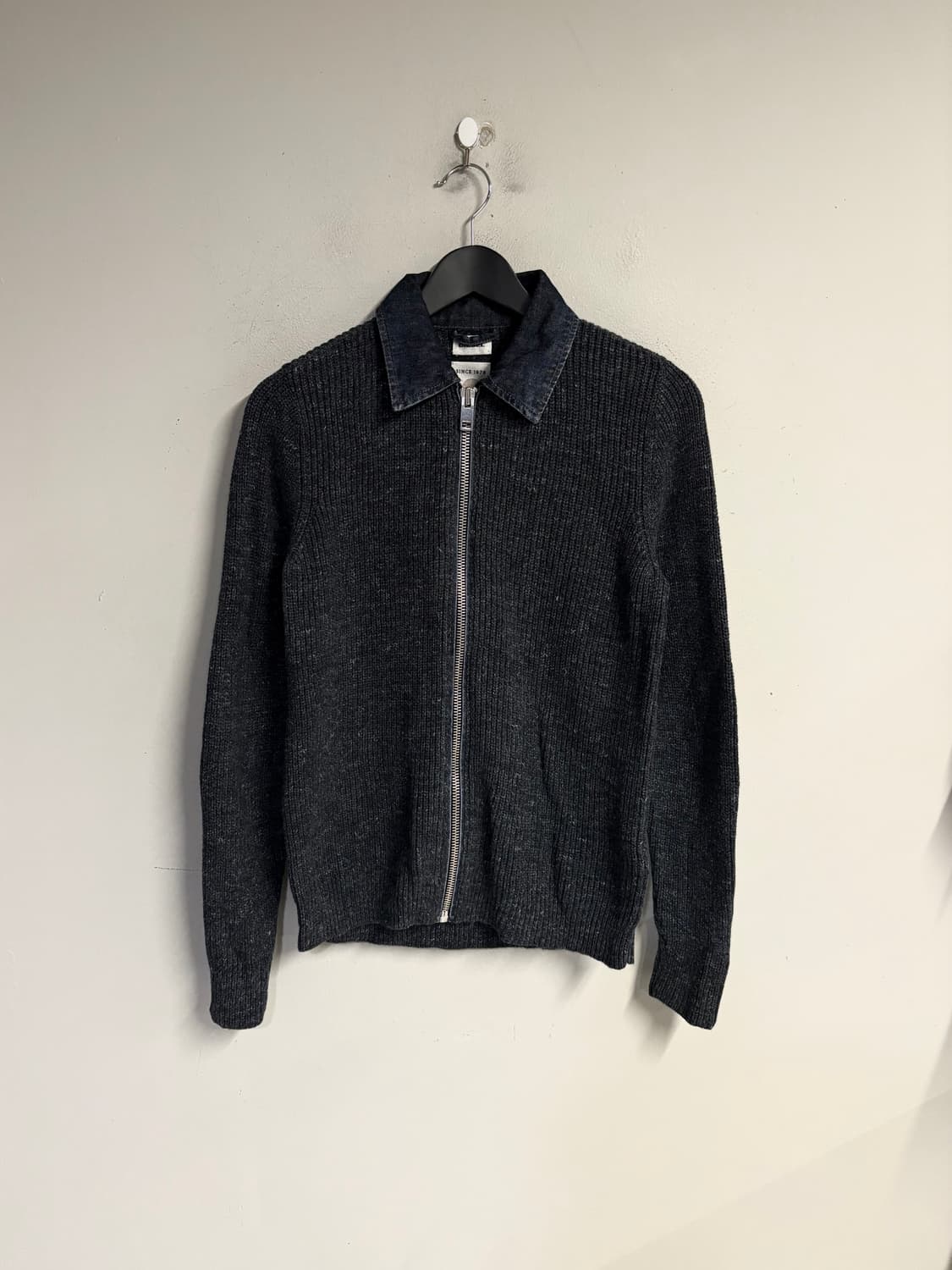DIESEL denim collar knit zip up jacket  상품이미지2