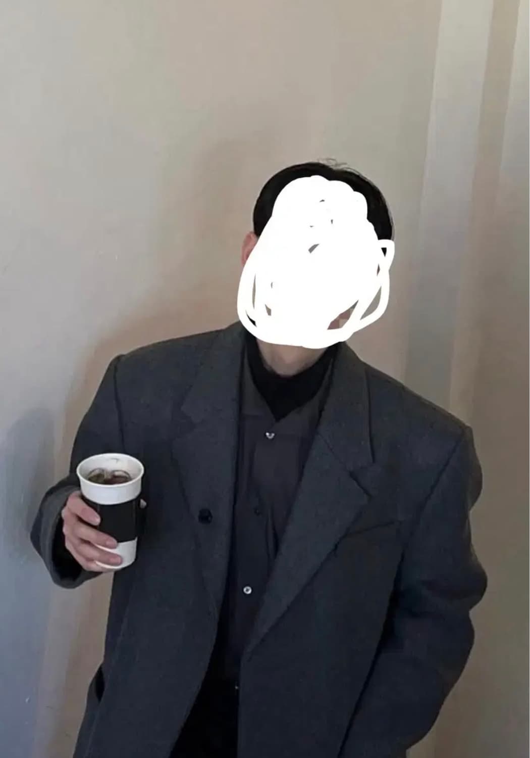 렉토 울 블렌드 헤비 오버사이즈 싱글 코트 그레이 상품이미지2