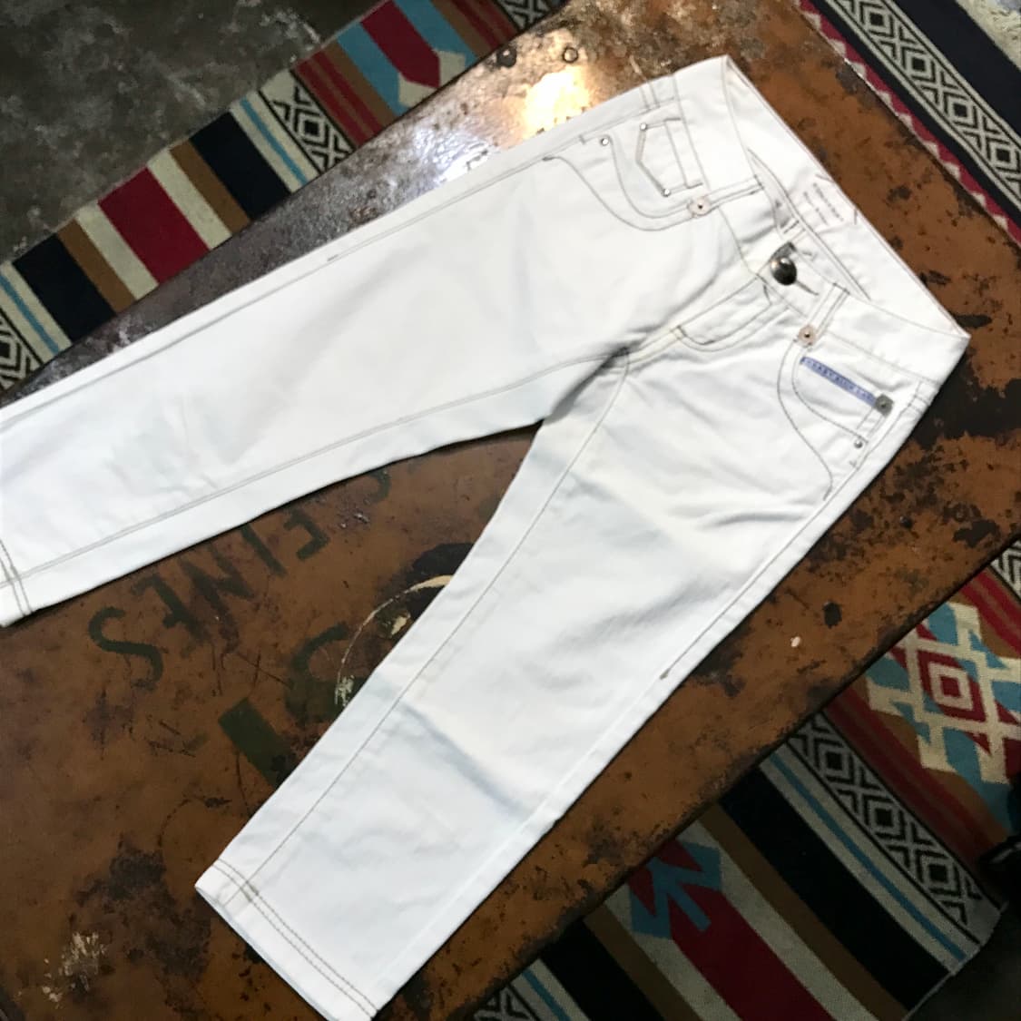 버버리 블루라벨 화이트 7부 데님 팬츠 허리 25 사이즈 상품이미지4