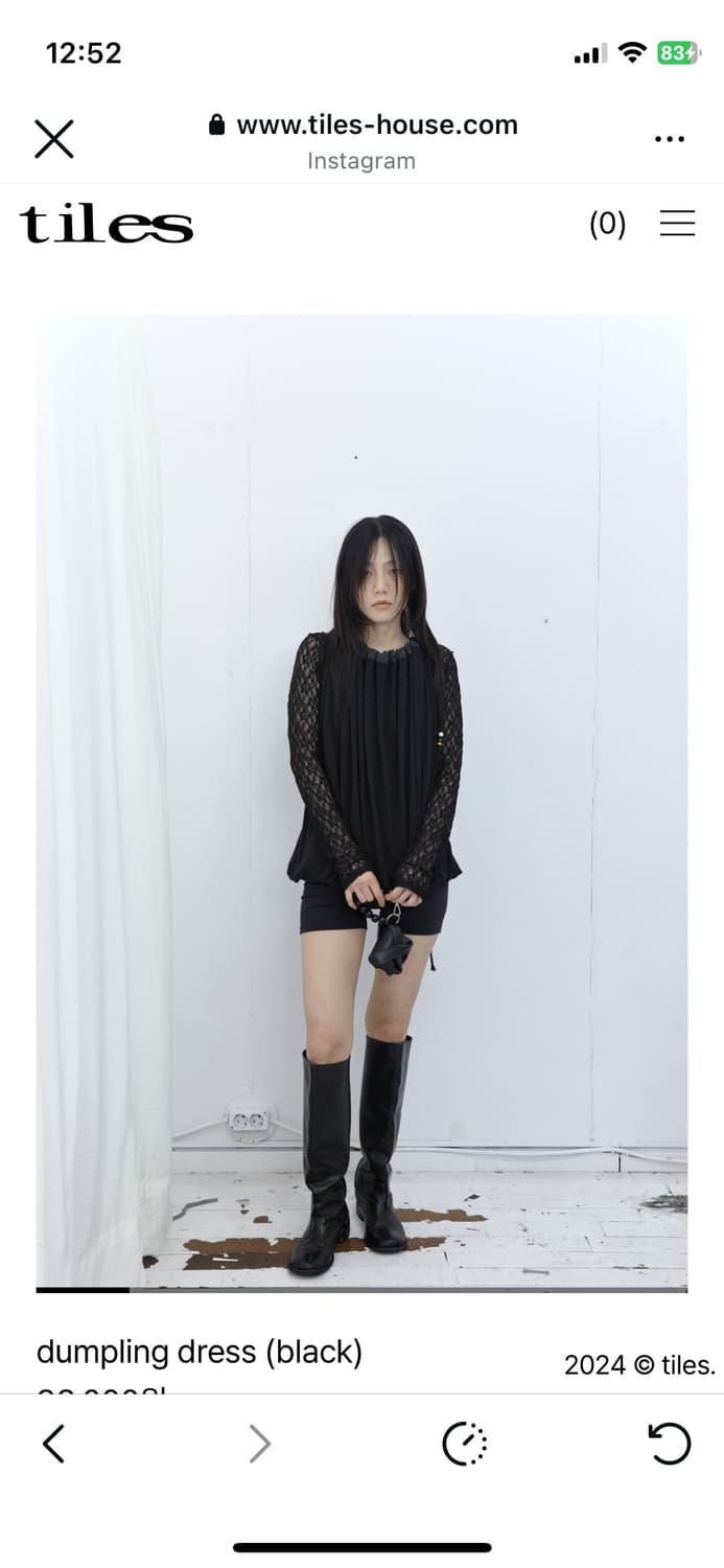 타일즈 tiles 덤플링 드레스 블랙 상품이미지1