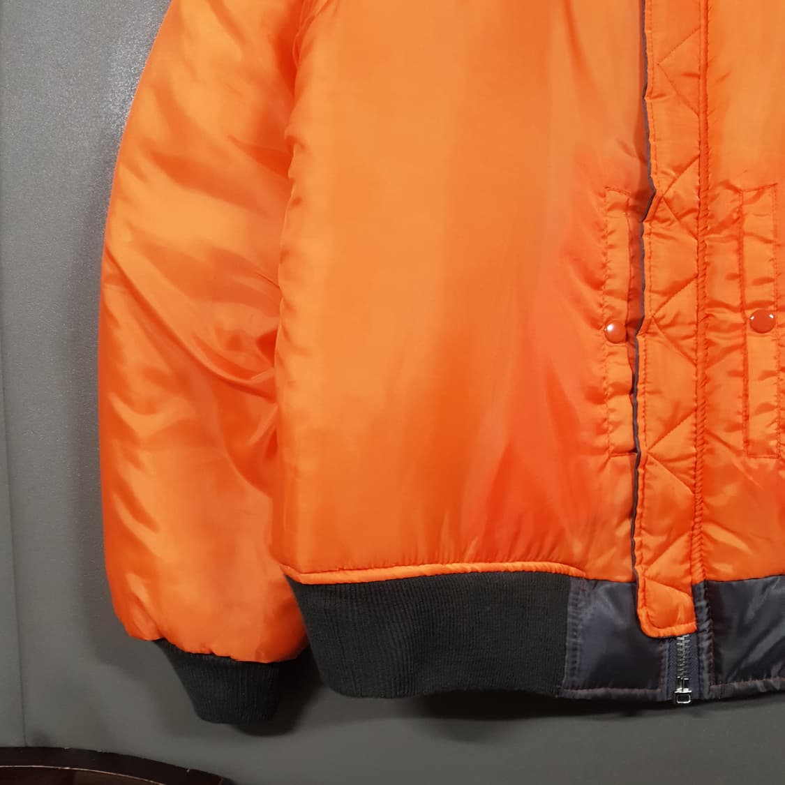 실측 XL) 로스코 리버서블 양면 MA-1 항공점퍼 자켓 건메탈 오렌지 상품이미지6