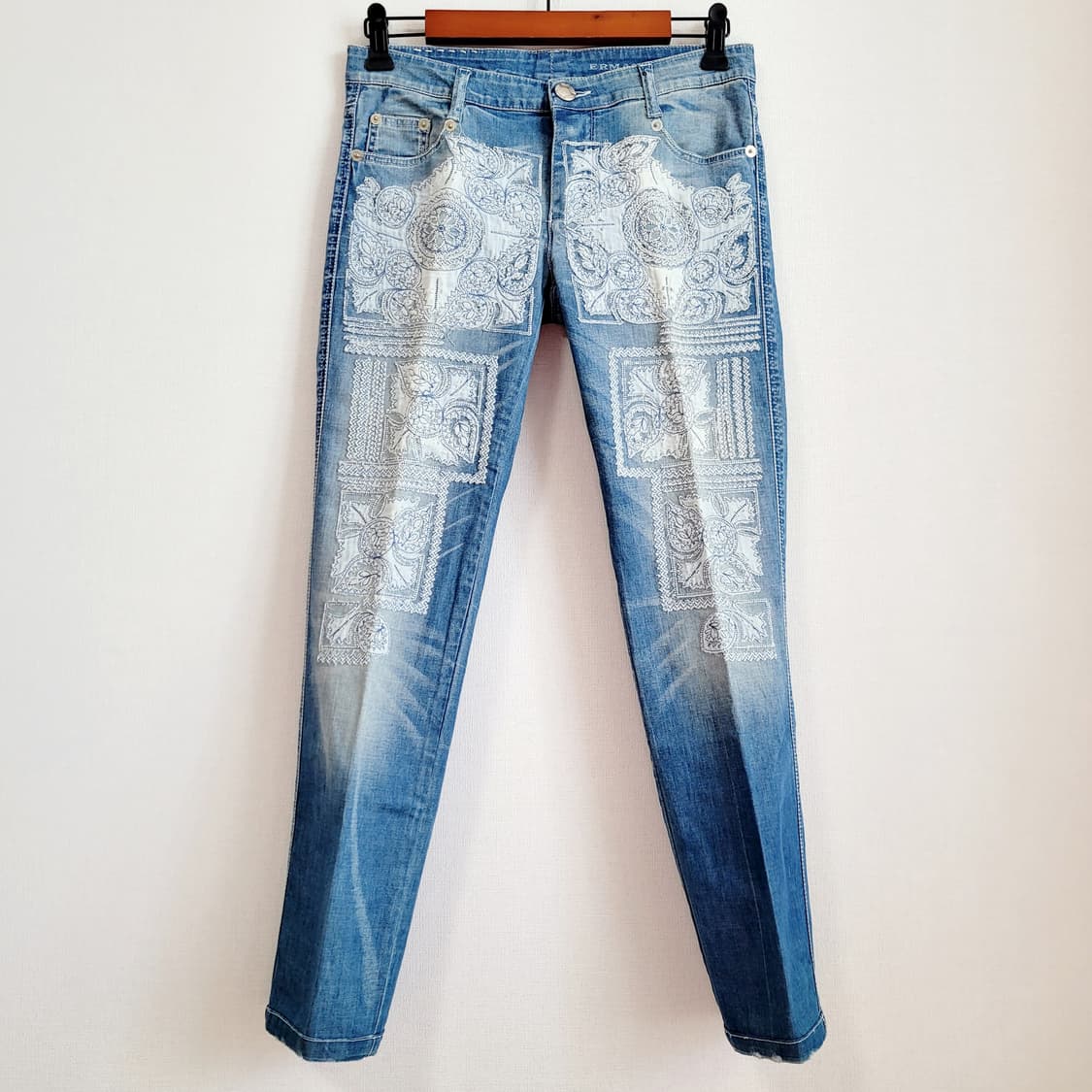 에르마노 설비노 코튼데님진 레이스 청바지 팬츠 (표기38/55) 상태최상 상품이미지1