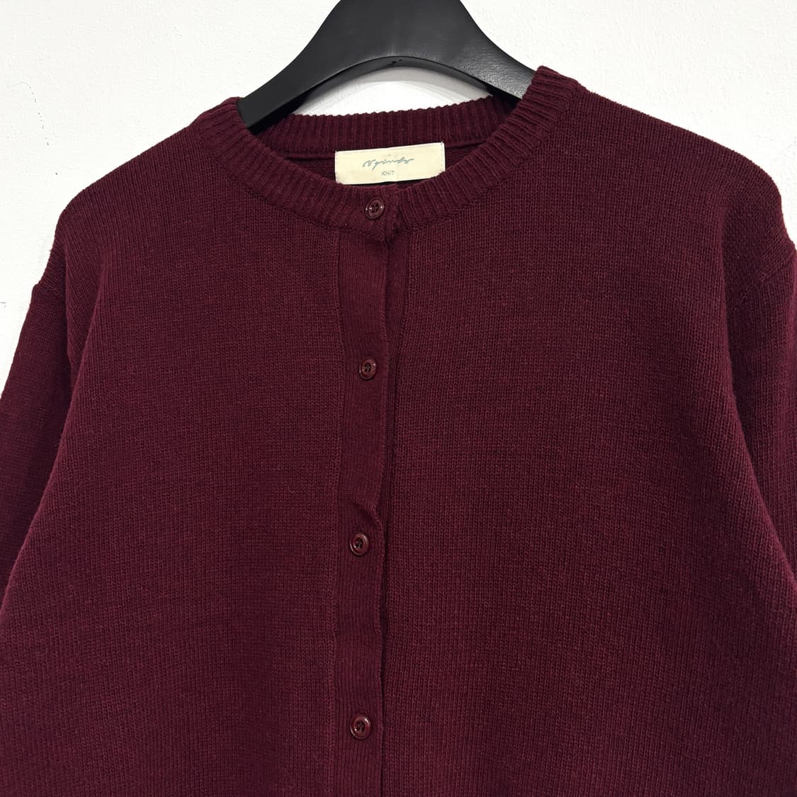 [새상품] 육육걸즈 버건디색 니트가디건 상품이미지1