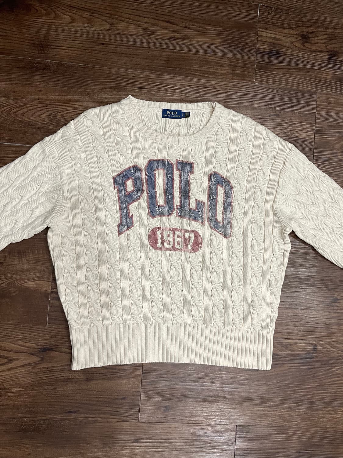 폴로 랄프로렌 여성 빅로고 케이블 니트 스웨터 상품이미지1
