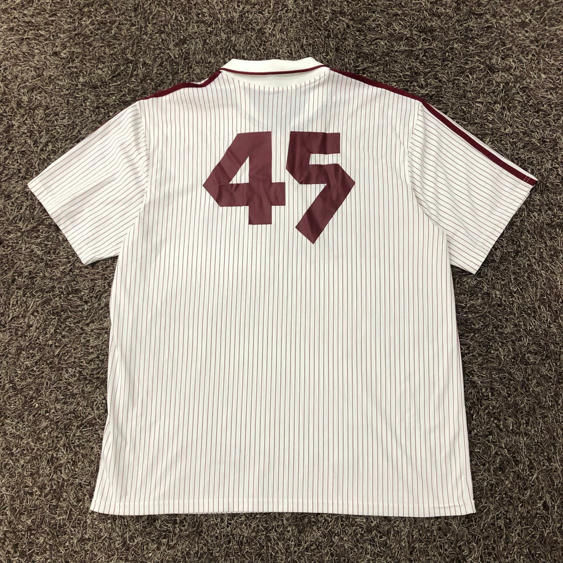 5XL 아디다스X에이셉 퍼그 화이트 버건디 풋볼 저지 반팔 티셔츠 상품이미지4