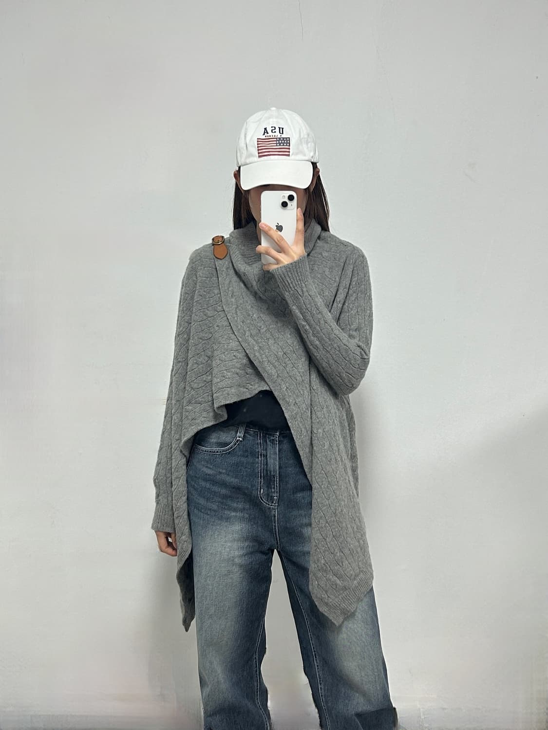 폴로 랄프로렌 꽈배기 니트 숄 케이프 가디건 상품이미지1