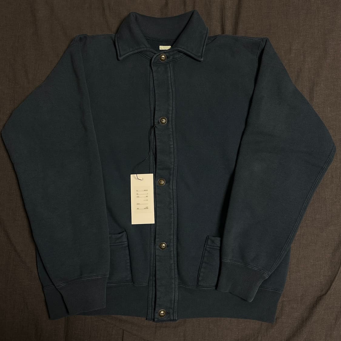 [3]A.PRESSE 아프레쎄 for 비오탑 빈티지 스웨트 가디건 네이비 상품이미지9