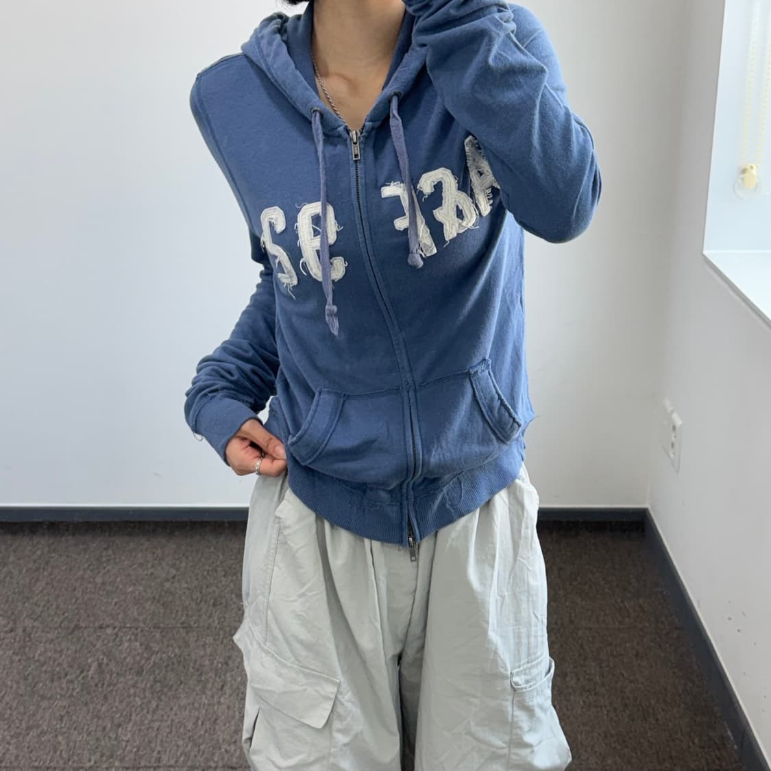 Abercrombie 아베크롬비 블루 후드집업 상품이미지1