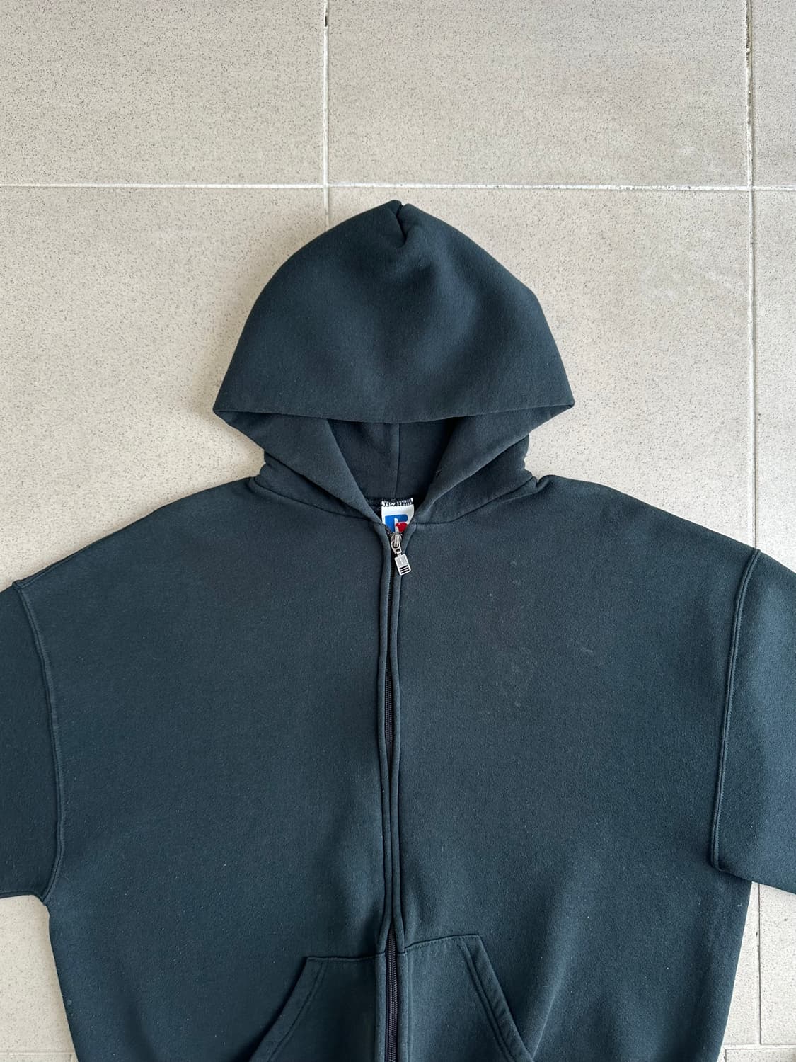 90s 빈티지 러셀 후드집업 다크그린 XL 상품이미지4