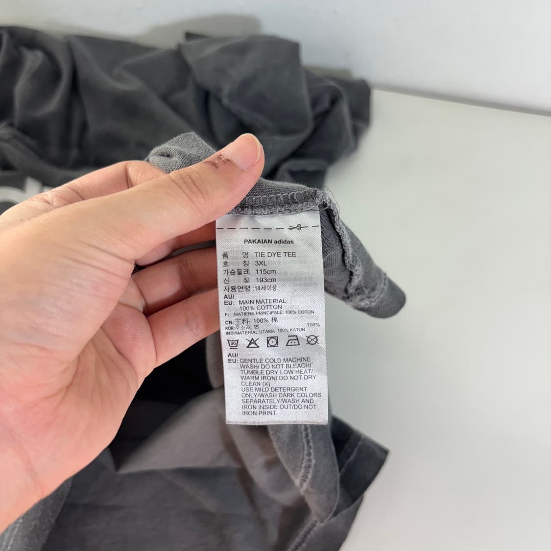3XL 아디다스 빅로고 피그먼트 타이다이 반팔티 상품이미지5