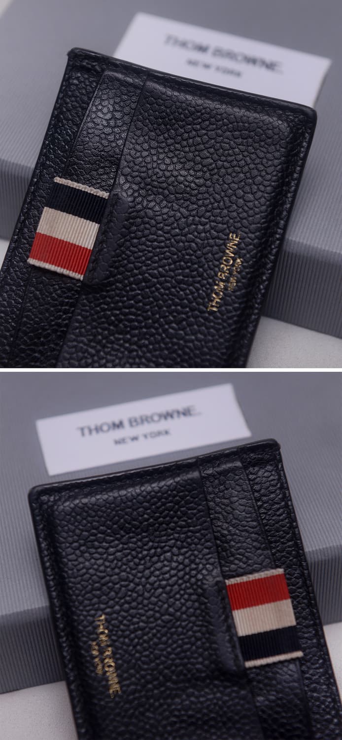 톰브라운 RWB 탭 그레인 페블레더 2cc 카드지갑 상품이미지7