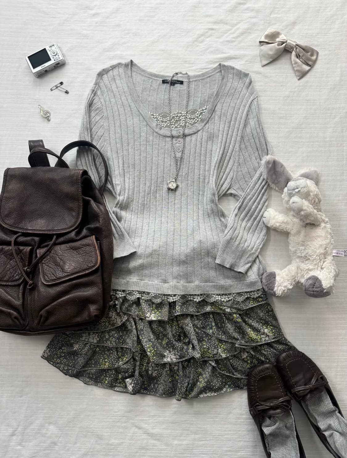 레이스 민트 그레이 모리걸 롱슬리브 상품이미지2