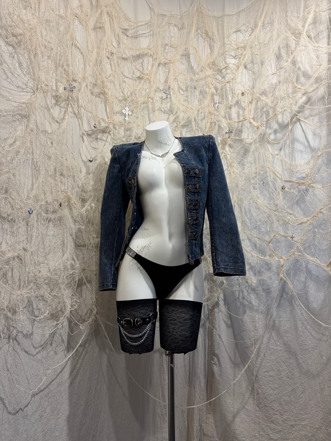 Y2K Chain loop stud detail  jacket 상품이미지1