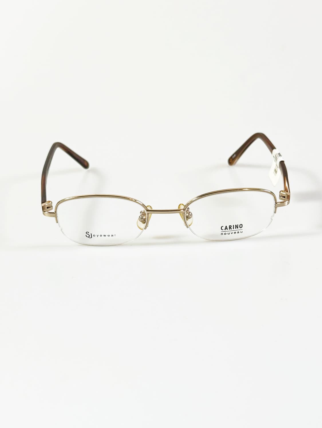 서전 SJ CARINO 골드 반무테 스퀘어 프레임 빈티지 안경 상품이미지2