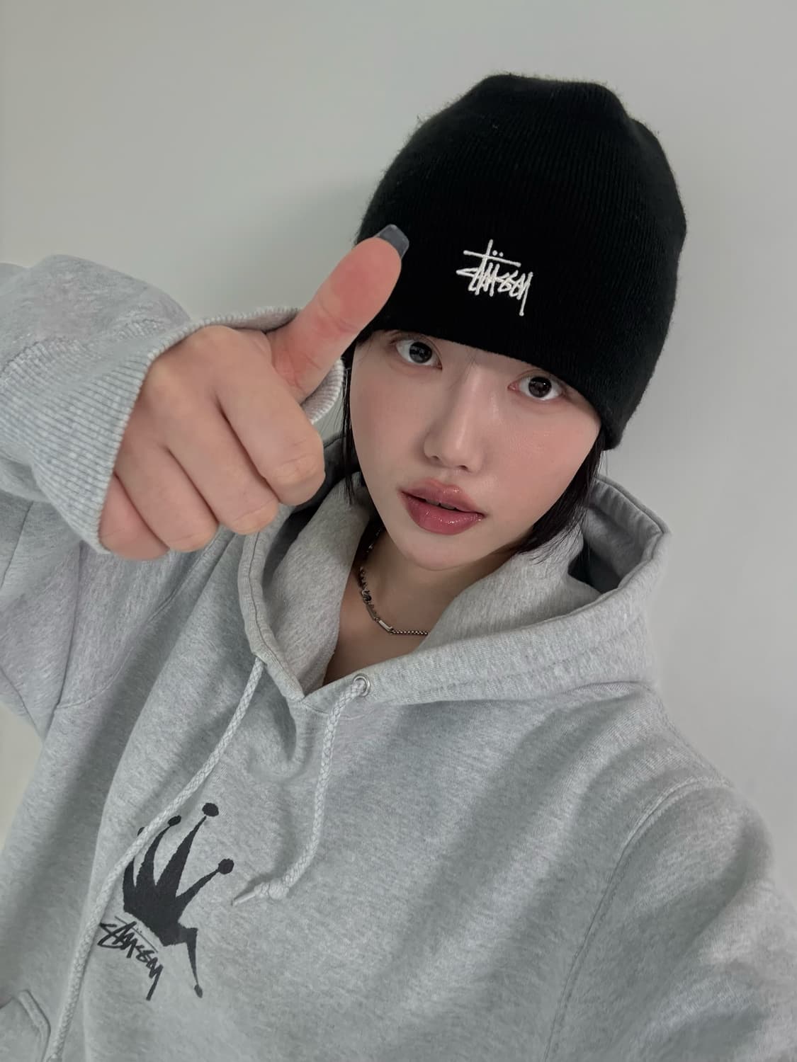 스투시 블랙 로고 비니 상품이미지2