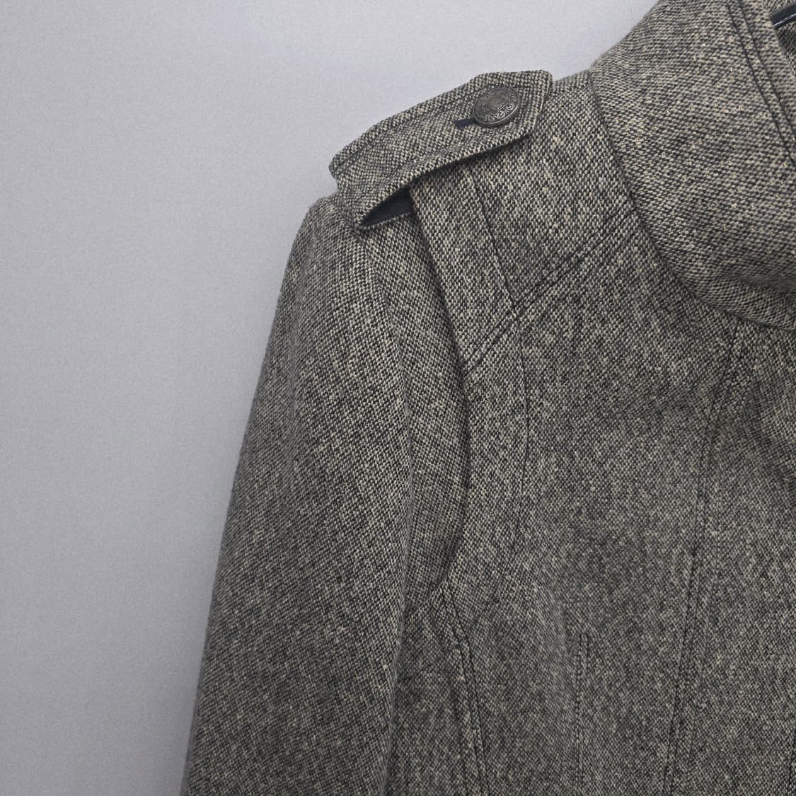 헤링본 빈티지 스타일 모직 숏 자켓  상품이미지10