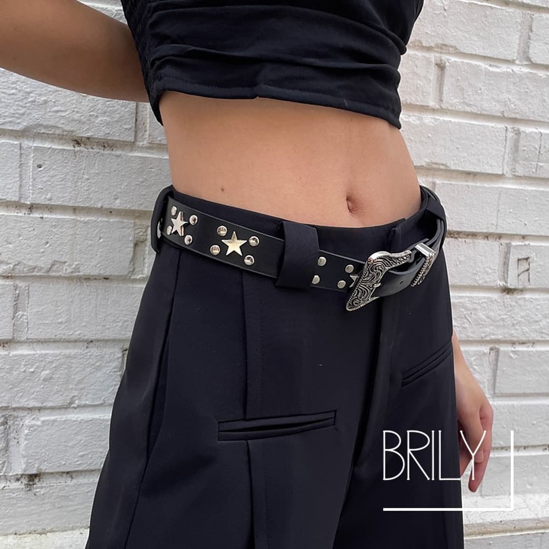 [Unisex] TULA 스타 별 스터드 클래식 웨스턴 가죽 벨트 상품이미지3