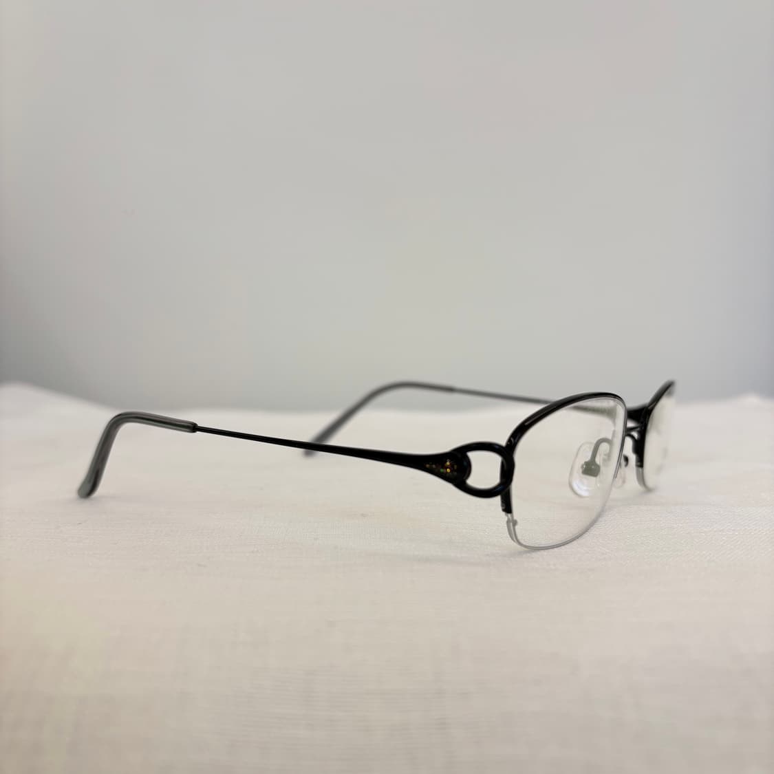 VENETIAN 블랙 반무테 빈티지안경 상품이미지3
