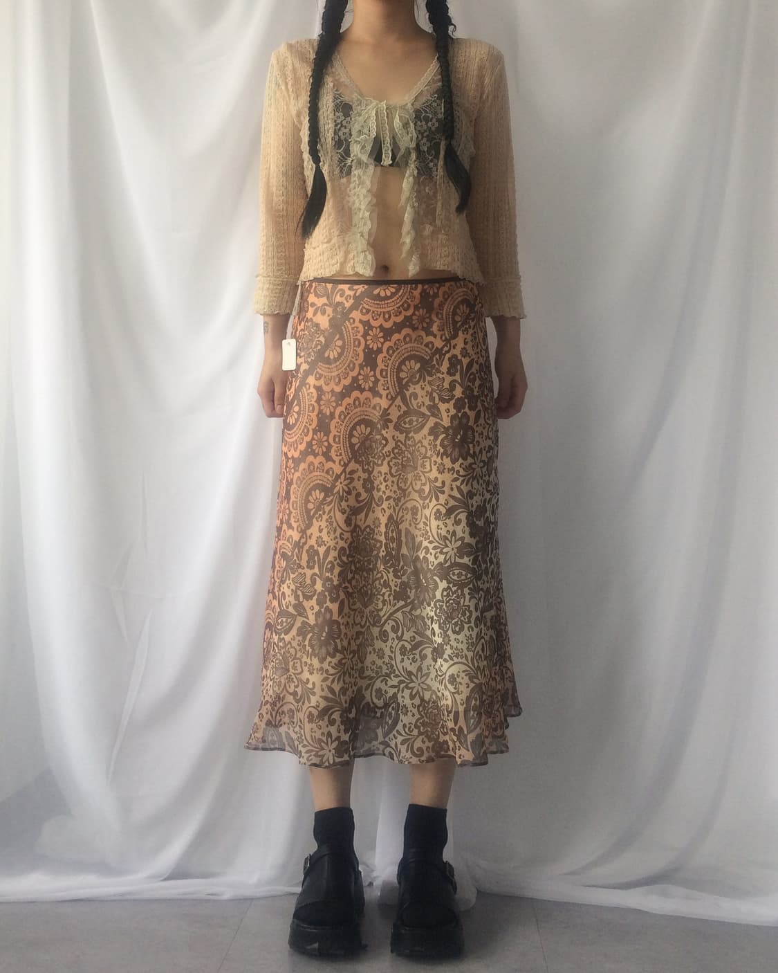 Evex by krizia pattern midi skirt 상품이미지4