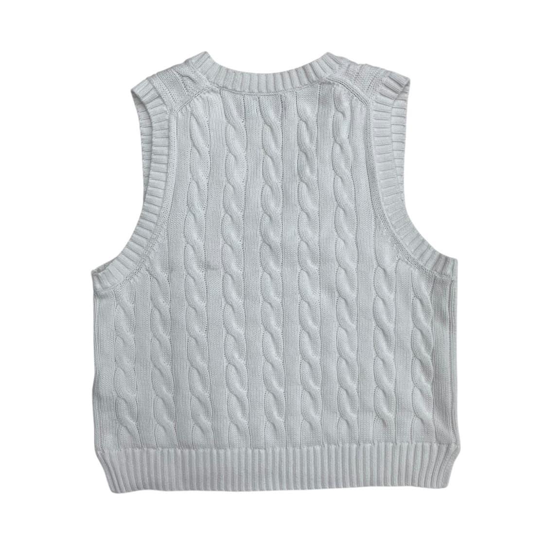 폴로 랄프로렌 네이비포니 화이트 꽈배기 니트조끼 S 상품이미지3