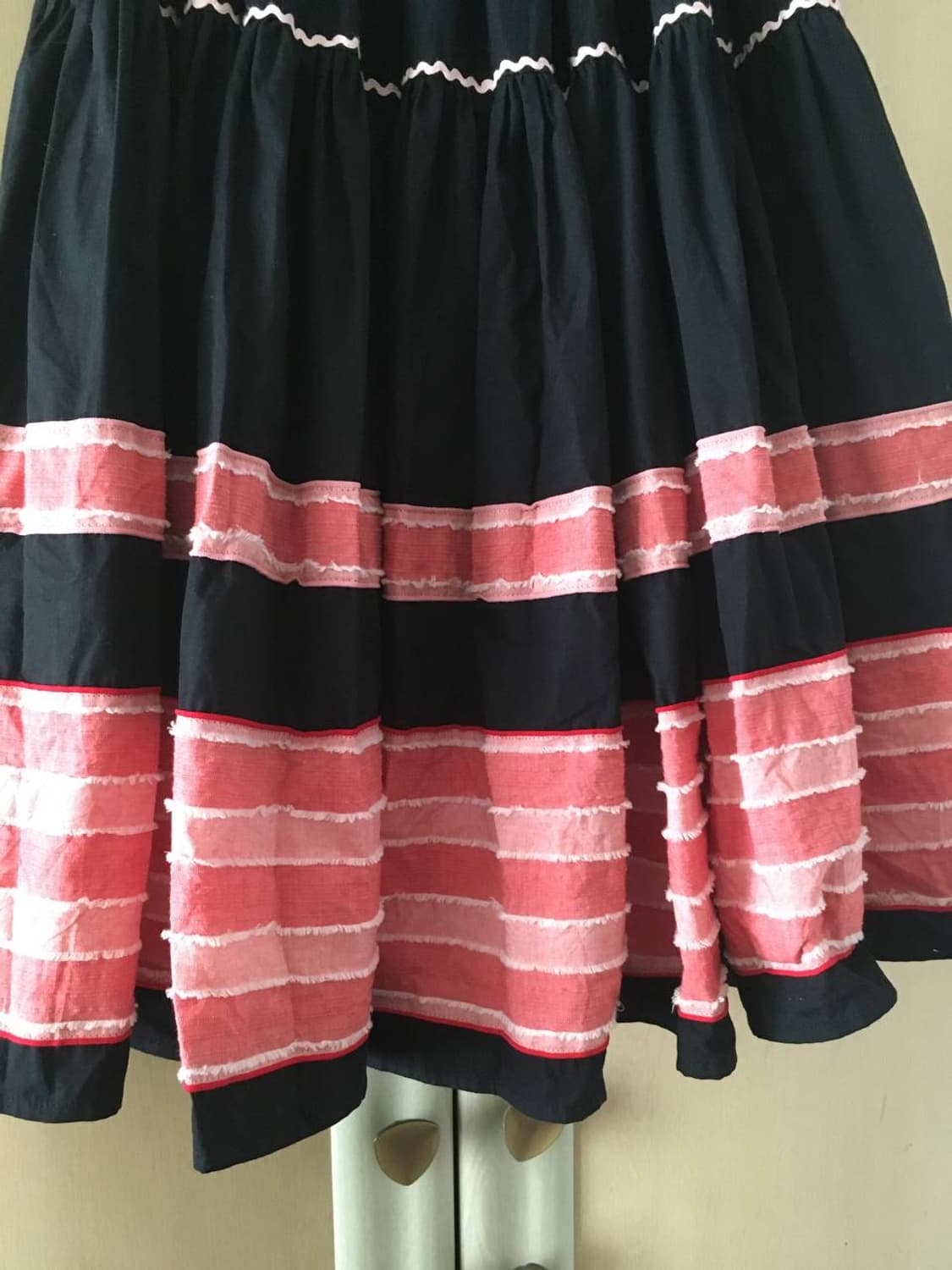 일본빈티지 캉캉 블랙 핑크 스커트 상품이미지2