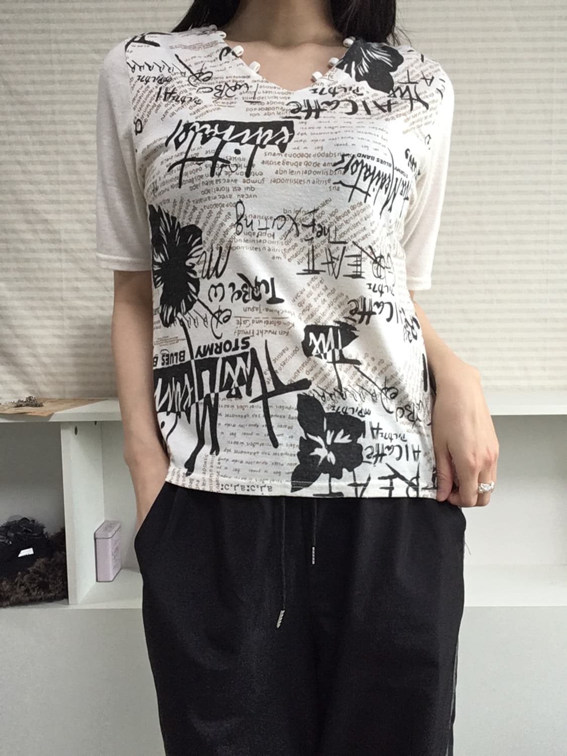 jpn vintage 화이트 반팔 프린팅 티셔츠 y2k 스트릿 일본빈티지 상품이미지1