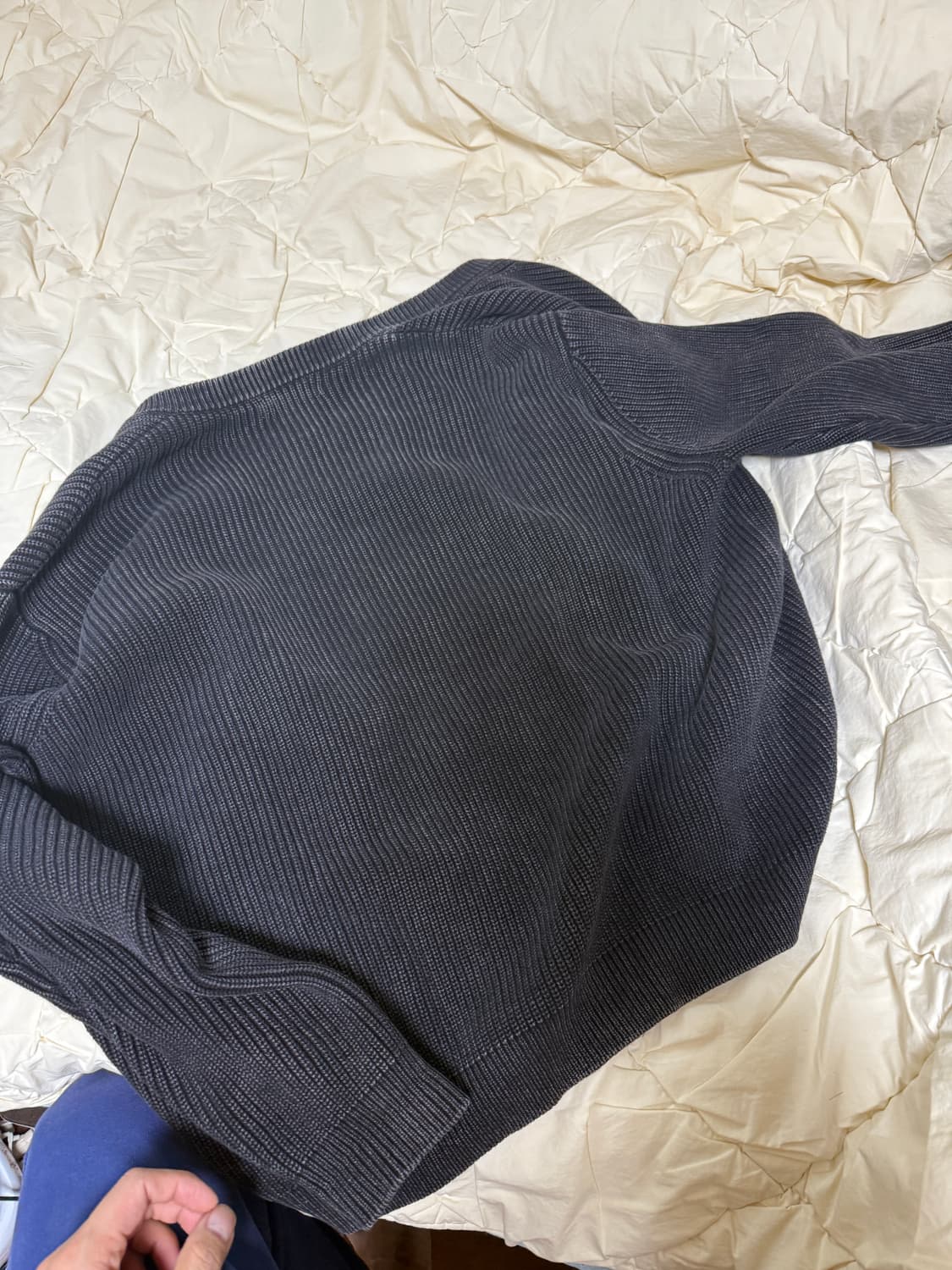 자라 투웨이 지퍼 집업 니트 워시드블랙 85000원 상품이미지4