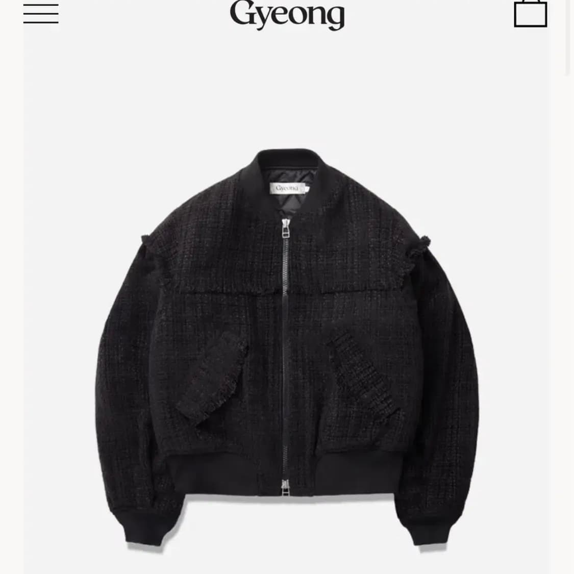 슬기 착용 Gyeong 트위드 블랙 봄버 자켓  상품이미지1