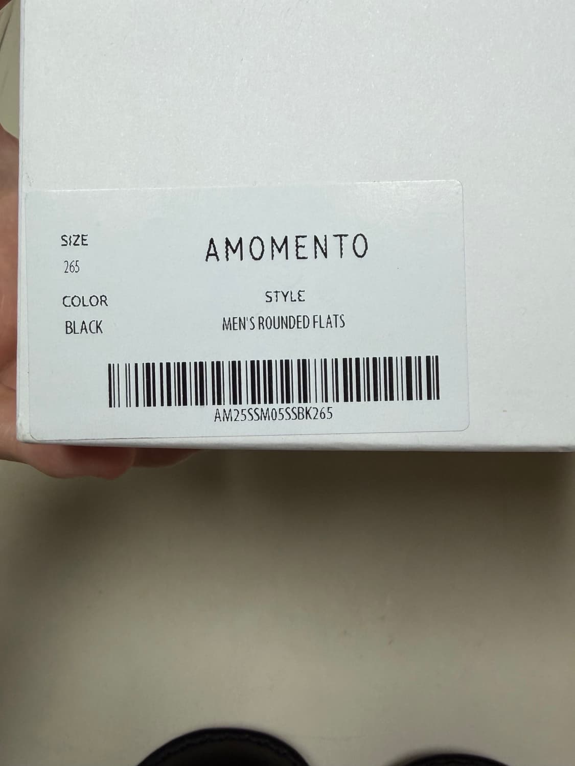 아모멘토 Men's Rounded Flats, Black Size 265 상품이미지4