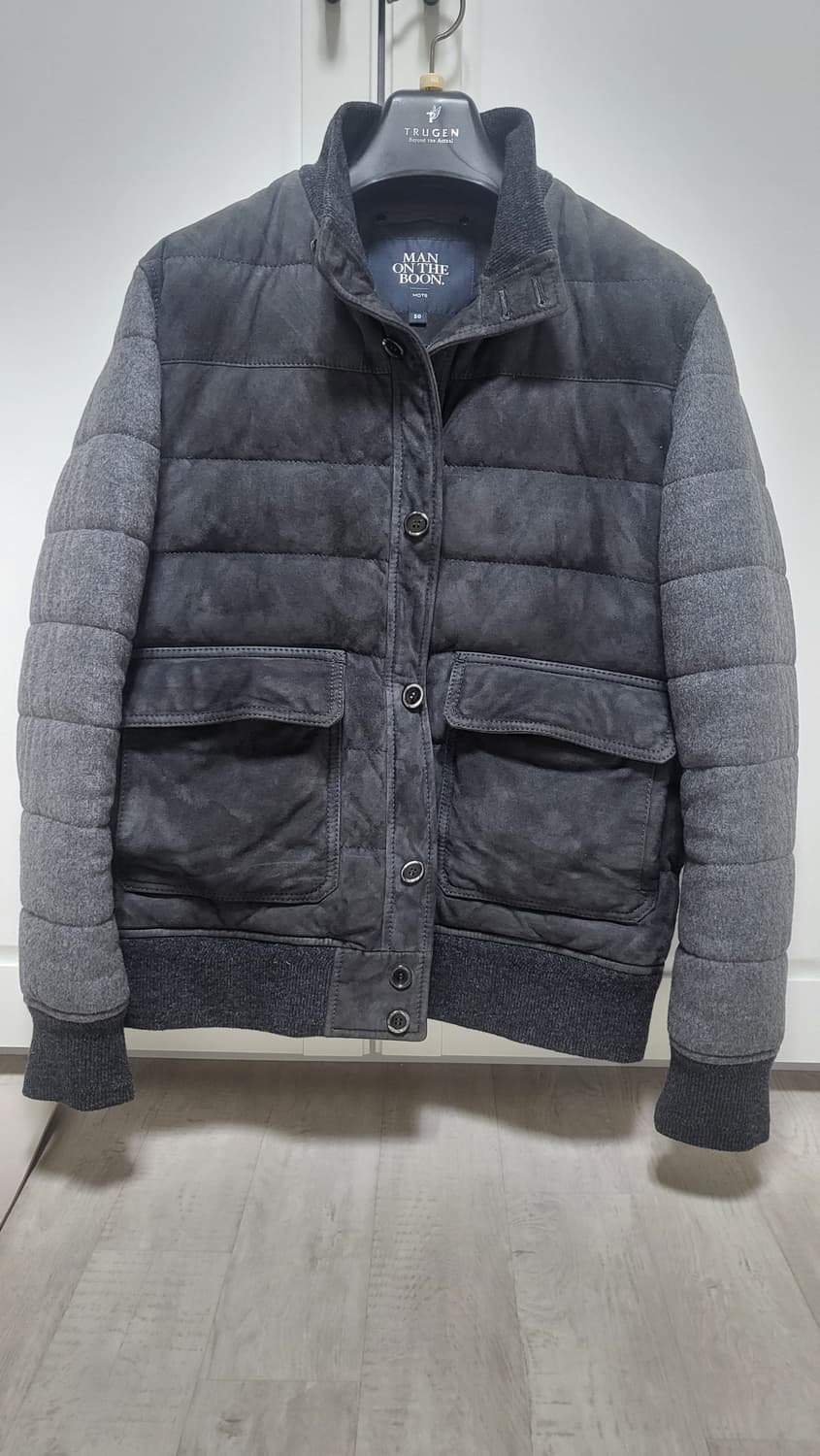 맨온더분 남성 스웨이드 패딩(구스다운)자켓 상품이미지1